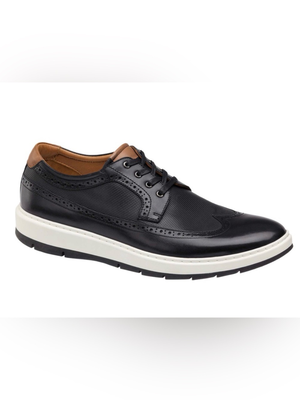 Men's Johnston & Murphy Black Elliston Wingtip Lace-Up Shoes size 10